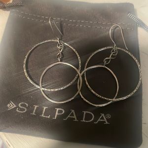 Silpada Sterling Silver Textured Duomo Double Hoop Earrings